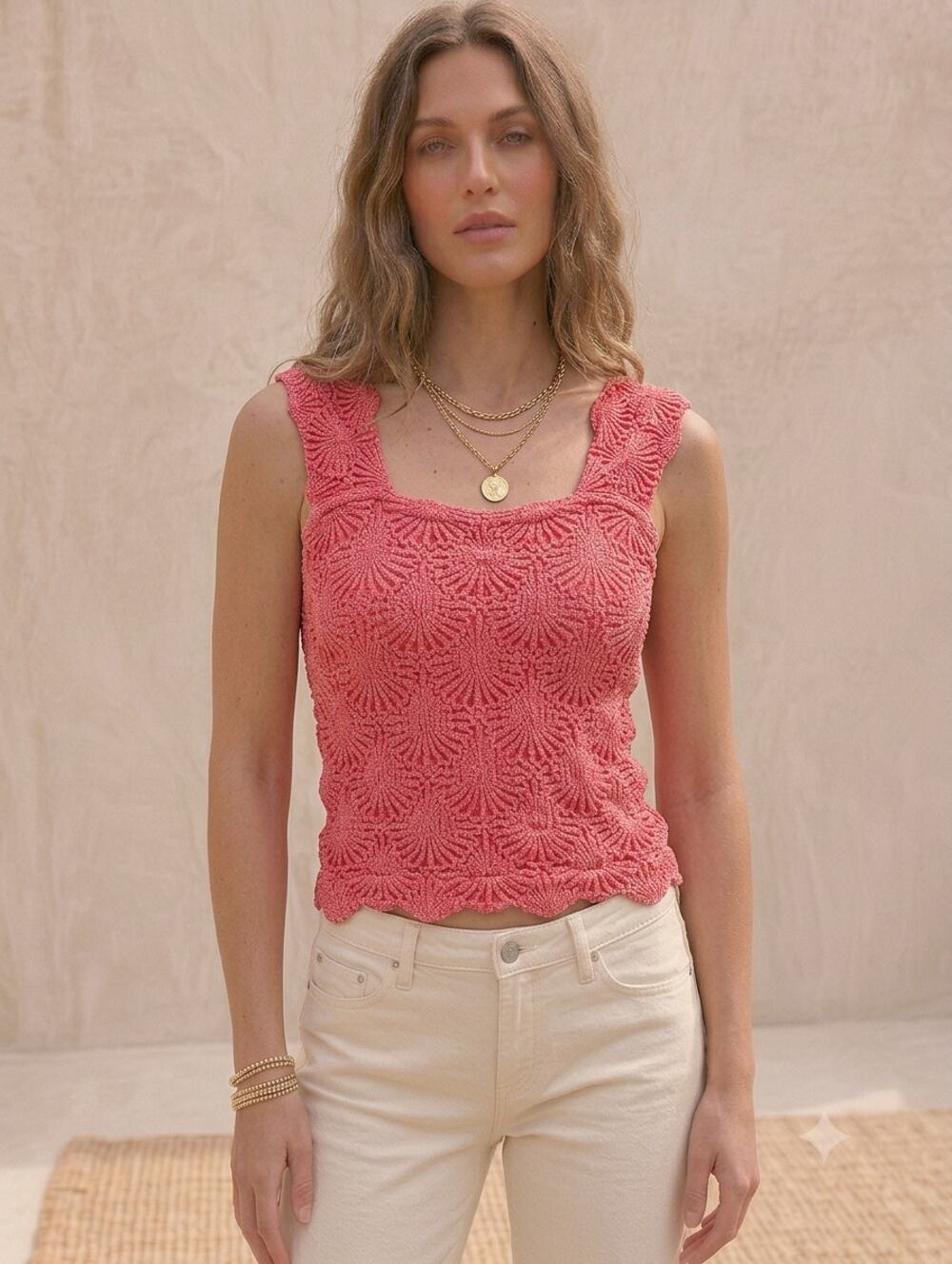Intimately Free People Popcorn Textured Knit Short Sleeve Top XS/S Stretch